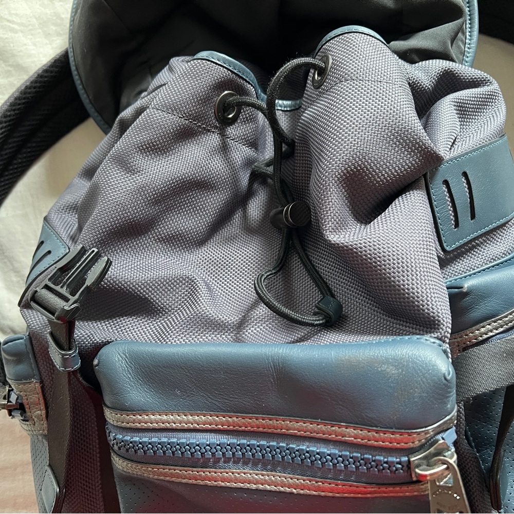 Coach Blue and Black TERRAIN TREK Leather Backpack - Picture 4 of 11